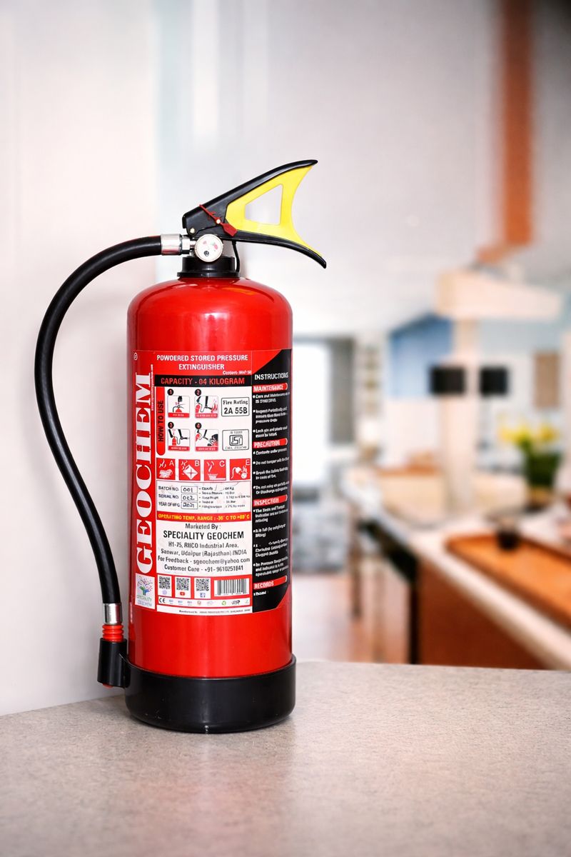 Fire extinguisher ABC with durable cylinder and easy discharge system