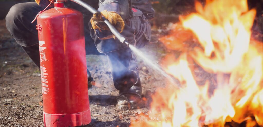 ABC dry powder fire extinguisher ideal for electrical and flammable fires