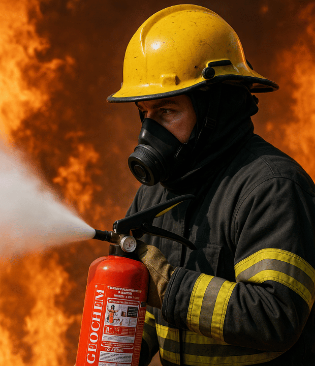 Complete Grah Kavach home fire safety kit with extinguisher