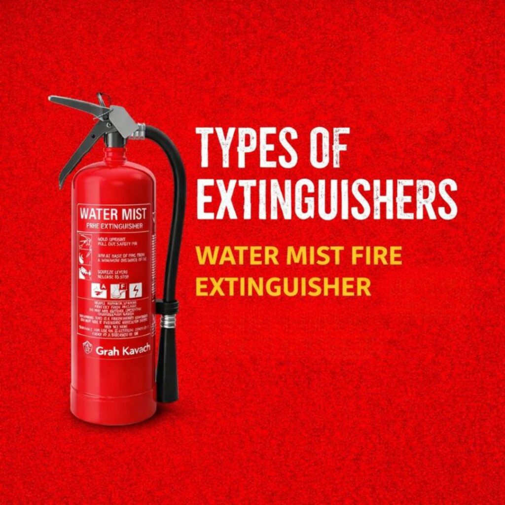 High pressure watermist fire extinguisher for rapid flame reduction