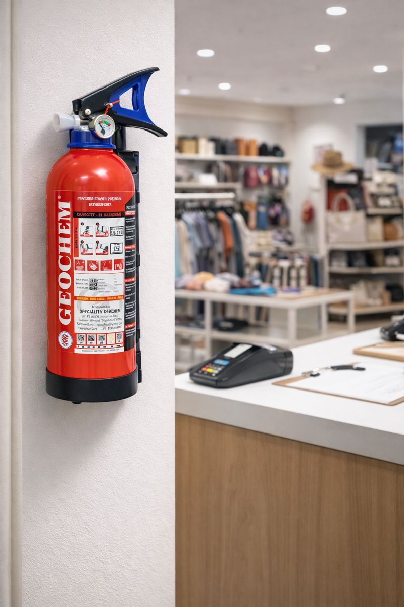 One kilogram fire extinguisher cylinder for shop and retail safety use